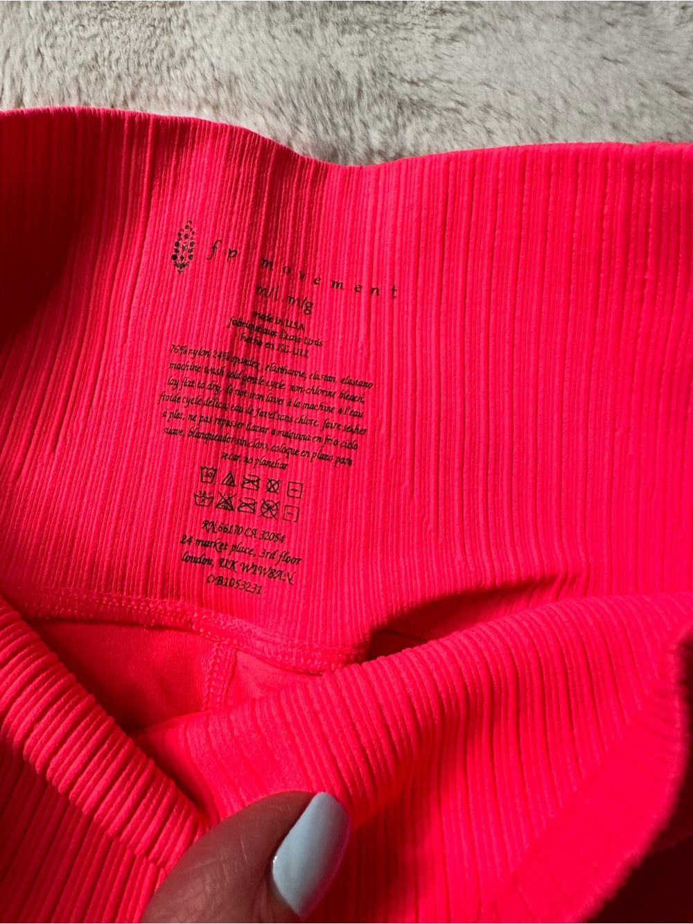 FP Movement by Free People Hot Pink Ribbed Waist Leggings - Picture 4 of 4